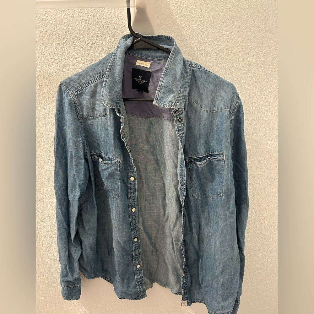 American Eagle Denim Button-Up Shirt (Women’s)